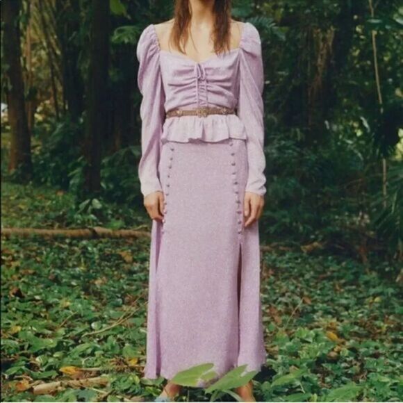 ZARA 2-PIECE FLORAL TIED PRINT BLOUSE & SKIRT SET - Picture 10 of 12